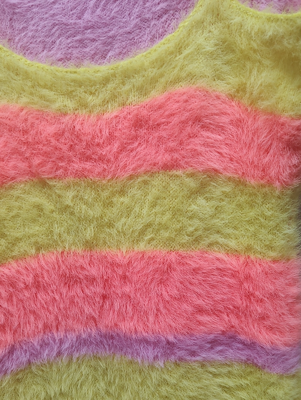Hot & Delicious Striped Fuzzy Bodycon Mini Dress Festival Cami - Picture 5 of 5